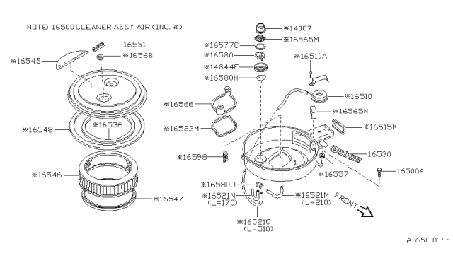 1988 Nissan Pathfinder Insulator Diagram for 16523-89W00