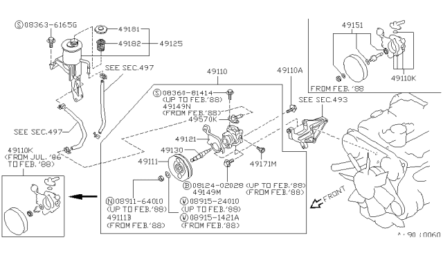 1995 Nissan Pathfinder Power Steering Pump Diagram