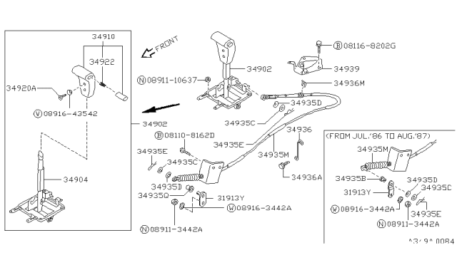 1987 Nissan Pathfinder Auto Transmission Control Device Diagram 2