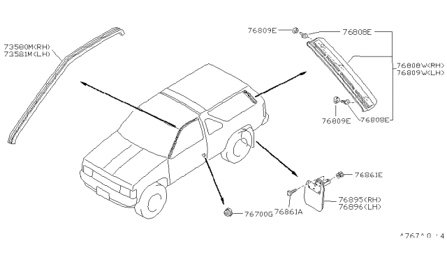1989 Nissan Pathfinder Body Side Fitting Diagram 1