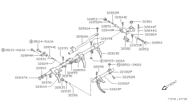 1990 Nissan Pathfinder Transmission Shift Control Diagram 9