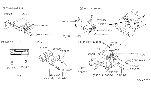 1993 Nissan Pathfinder Player Unit Cassette Diagram for 28115-85P20
