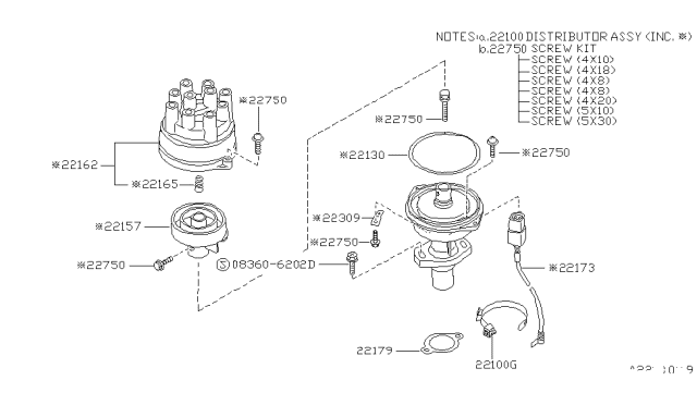 1988 Nissan Pathfinder Packing-Support Diagram for 22179-29N00