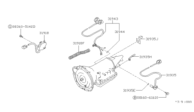 1994 Nissan Pathfinder Sensor Assembly-Revolution Diagram for 31935-41X63