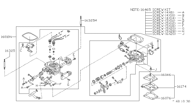 1989 Nissan Pathfinder Insulator-Carburetor Diagram for 16174-12G11