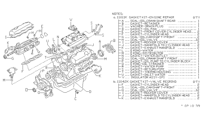 1992 Nissan Pathfinder Engine Gasket Kit Diagram 2