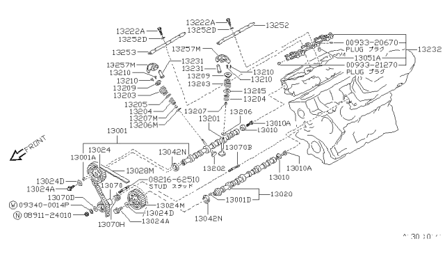 1993 Nissan Pathfinder Belt-Timing -Kl Diagram for 13028-0B700