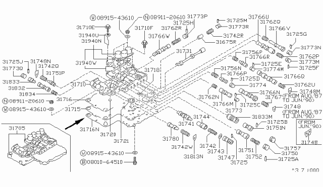 1991 Nissan Pathfinder Control Valve (ATM) Diagram 4