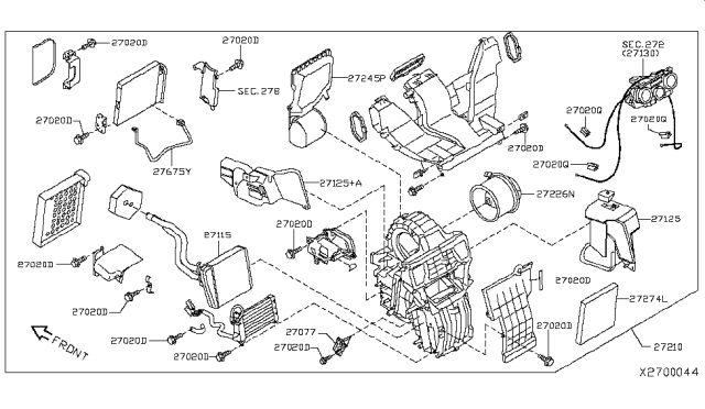 2019 Nissan NV Blower Assembly-Air Conditioner Diagram for 27210-9SE0B