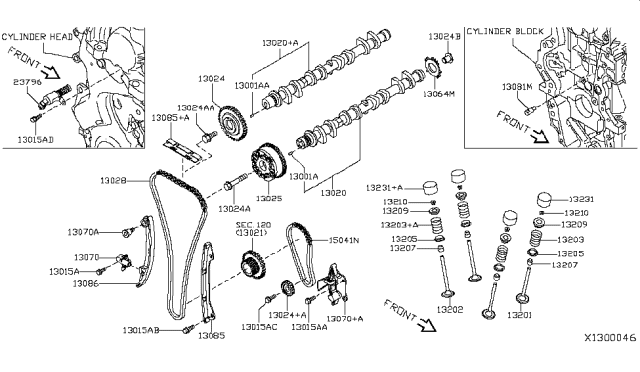 2018 Nissan NV Timing Chain-CAMSHAFT Diagram for 13028-1KC6A