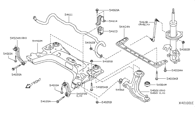 2014 Nissan NV Link Complete-Transverse,Rh Diagram for 54500-3SH2A