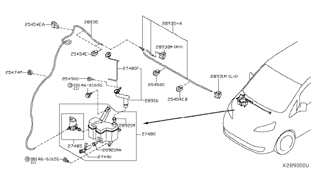 2015 Nissan NV Inlet-Washer Tank Diagram for 28915-3LM0A