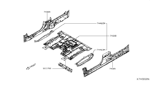 2015 Nissan NV Sill-Inner,LH Diagram for 76451-3LM0C