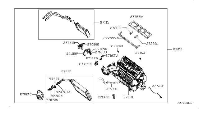 2017 Nissan NV Heating Unit-Front Diagram for 27110-1PA5A