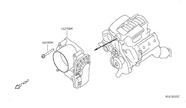 2018 Nissan NV Throttle Chamber Assembly Diagram for 16119-1LA0D