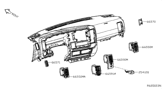 2019 Nissan NV Ventilator Assy-Side Diagram for 68760-1PA0A