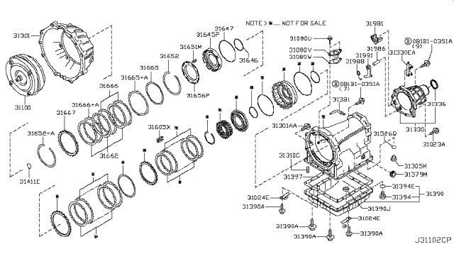 2014 Nissan NV Torque Converter,Housing & Case Diagram 2