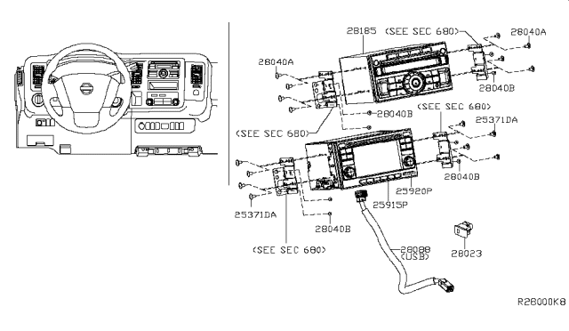 2017 Nissan NV Cable-Usb Diagram for 28088-9JG0A
