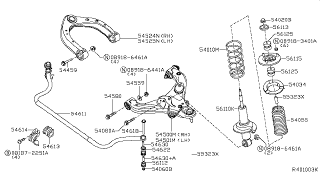2014 Nissan NV Spring-Front Diagram for 54010-1PA2A
