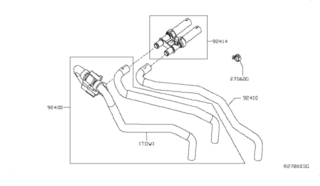 2016 Nissan NV Hose Assembly-Heater Diagram for 92408-1PD0A