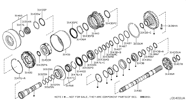 2019 Nissan NV Bearing-Needle Diagram for 31407-90X0D