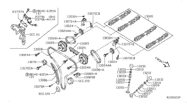 2016 Nissan NV Camshaft & Valve Mechanism Diagram