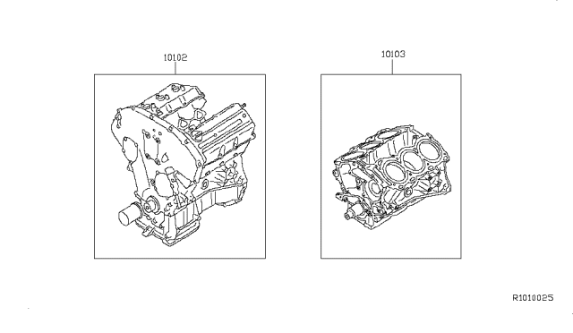 2015 Nissan NV Bare & Short Engine Diagram