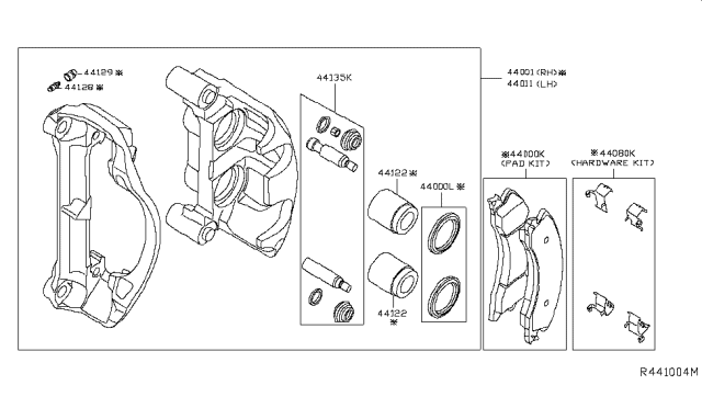 2016 Nissan NV Disc Brake Pads Kit Diagram for D4060-1PA0A