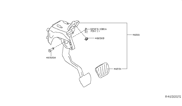 2014 Nissan NV Brake & Clutch Pedal Diagram