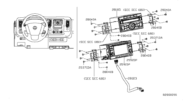 2012 Nissan NV Control ASY-Navigation Diagram for 25915-ZT52A