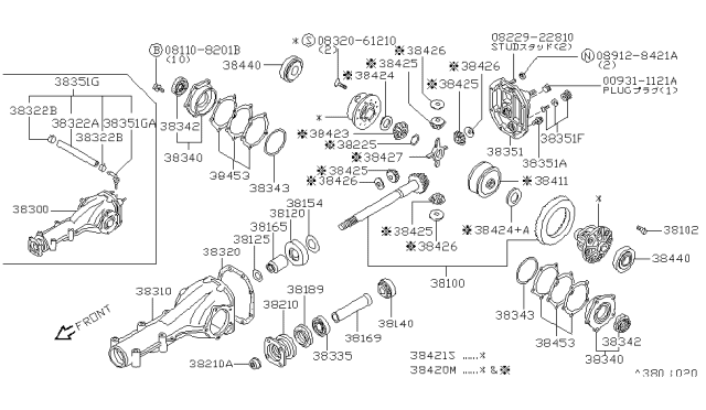 1992 Nissan Axxess Washer-Thrust Diagram for 38424-20R23