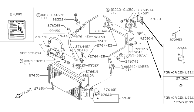 1989 Nissan Axxess Tube-Condenser To Liquid Tank Diagram for 92440-30R10