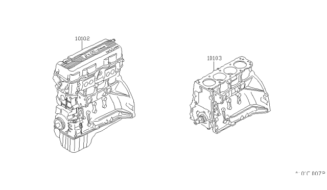 1991 Nissan Axxess Engine-Bare Diagram for 10102-46R10