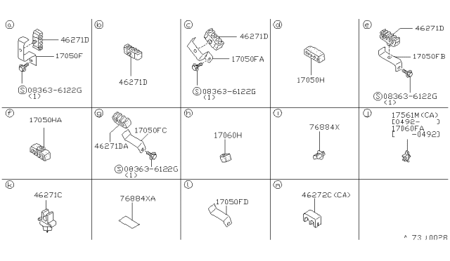 1993 Nissan Axxess Clamp Diagram for 17571-46R03