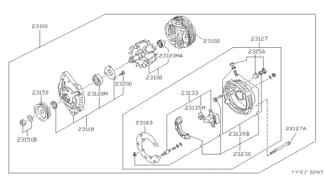 1991 Nissan Axxess Terminal Assembly-B Diagram for 23156-30R60