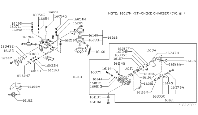 1982 Nissan Datsun 310 Weight INJECTOR Diagram for 16171-11M00