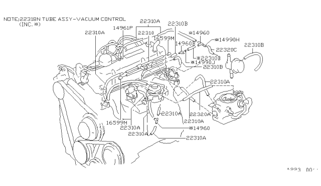 1980 Nissan Datsun 310 Engine Control Vacuum Piping Diagram 5