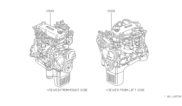 1980 Nissan Datsun 310 Engine W/CLUTCH Diagram for 10001-M6761