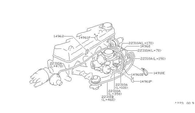 1981 Nissan Datsun 310 Engine Control Vacuum Piping Diagram 7