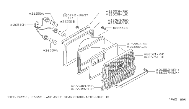 1982 Nissan Datsun 310 Socket Assembly Diagram for 26551-M6660