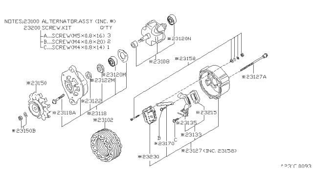 1979 Nissan Datsun 310 Rotor Assembly Diagram for 23108-W7101