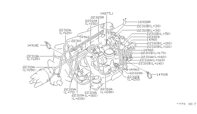 1980 Nissan Datsun 310 Engine Control Vacuum Piping Diagram 11