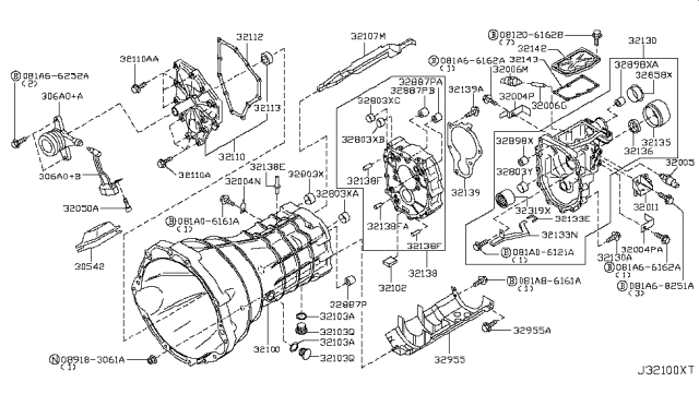 2007 Nissan 350Z Cylinder Assembly - CONCENTRIC Slave Diagram for 306A1-JK40A