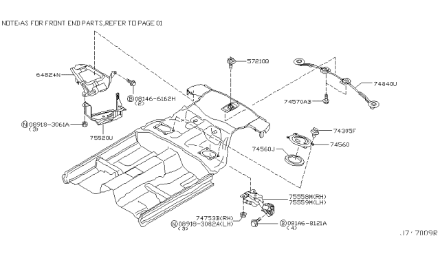 2007 Nissan 350Z Floor Fitting Diagram 8
