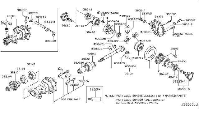 2003 Nissan 350Z SPACER-Drive PINION Bearing Diagram for 38165-0C010