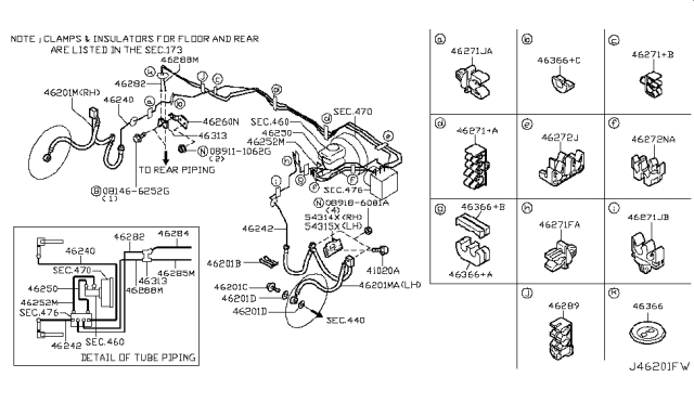 2007 Nissan 350Z Brake Piping & Control Diagram 7