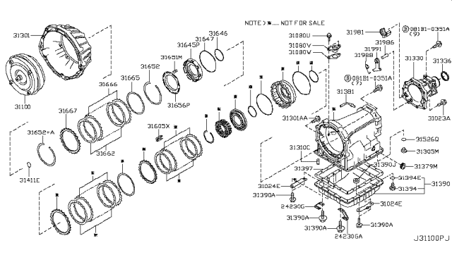 2007 Nissan 350Z Torque Converter,Housing & Case Diagram 2