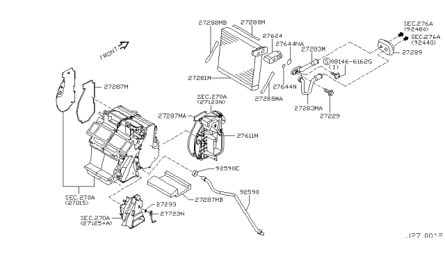 2003 Nissan 350Z Seal-Cooling Unit Diagram for 27287-8H360