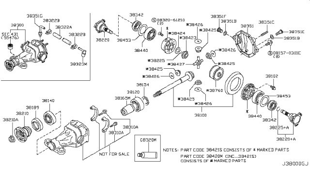 2006 Nissan 350Z Final Drive Assembly Diagram for 38301-2C322