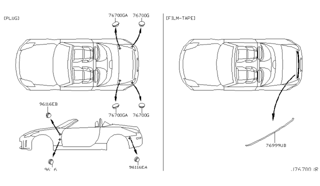 2004 Nissan 350Z Body Side Fitting Diagram 7